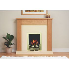 Be Modern Avondale Surround, Back Panel, Hearth & Deepline Brass Gas Fire