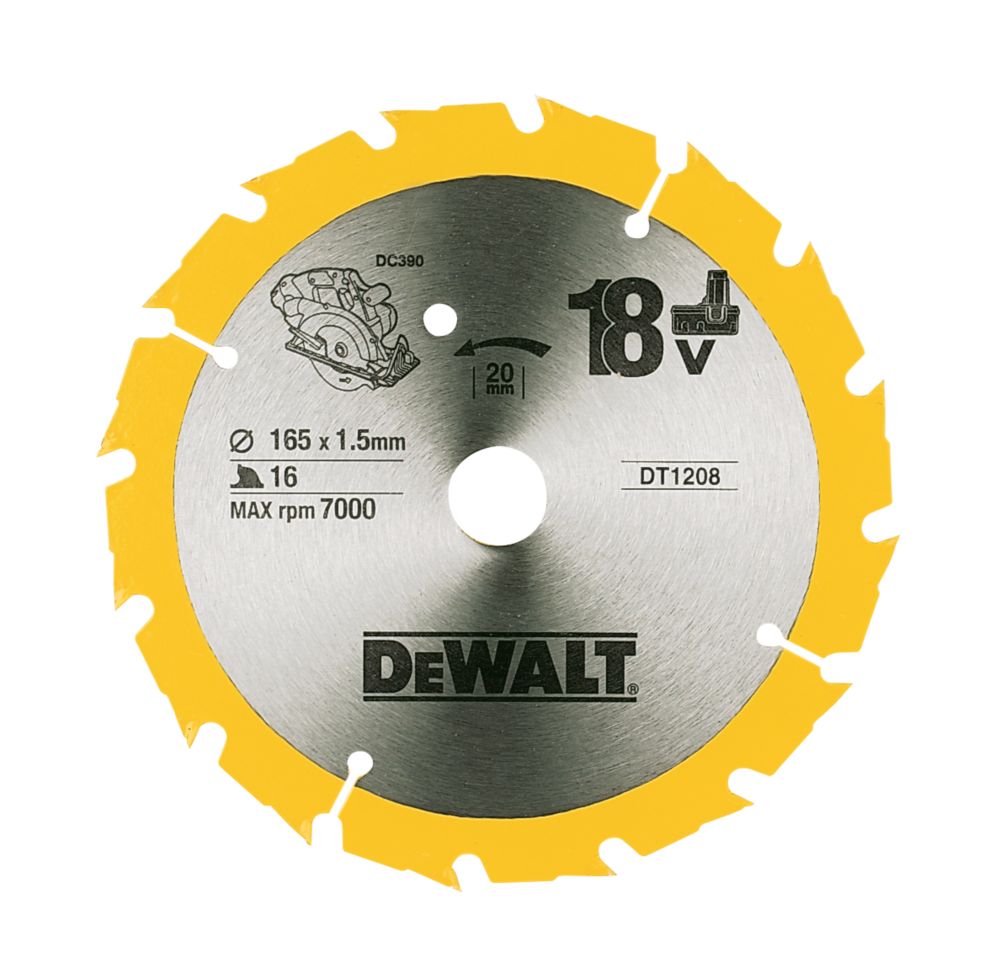 DeWalt 165x20mm 16T TCT Circular Saw Blade