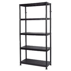 Plastic Shelving with 90kg Shelf Capacity 5 Tier