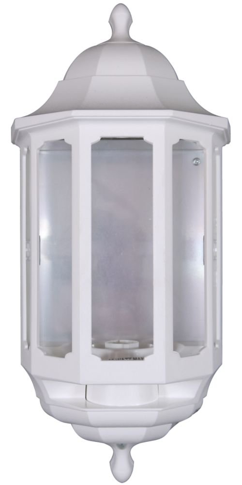 ASD Slave Half 60W White Lantern Wall Light PIR