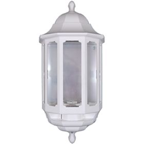 Slave Half 60W White Lantern Wall Light PIR