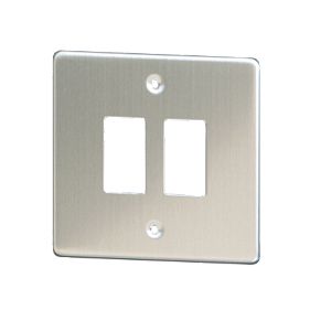 Varilight XDSPG2 2-Gang PowerGrid Faceplate Metal