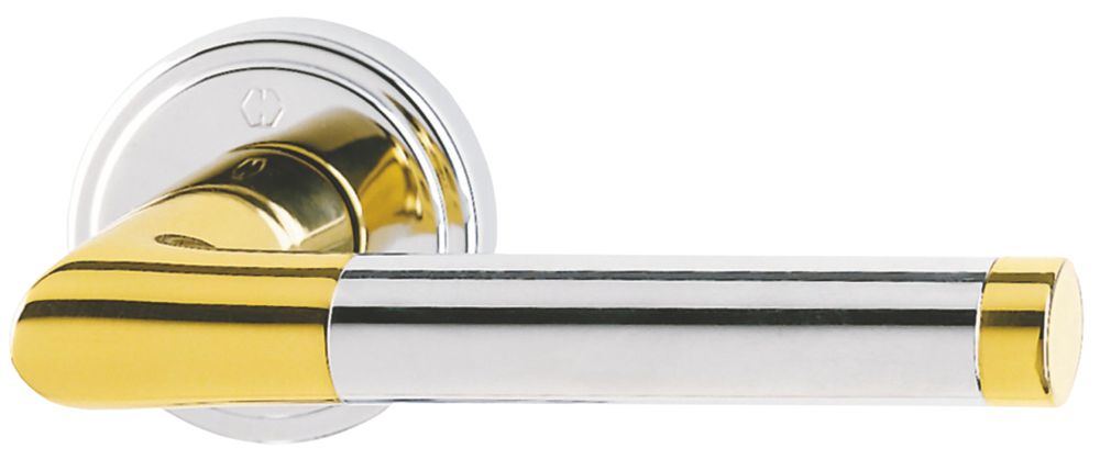 Hoppe Capri Lever on Rose Polished Brass Polished Chrome
