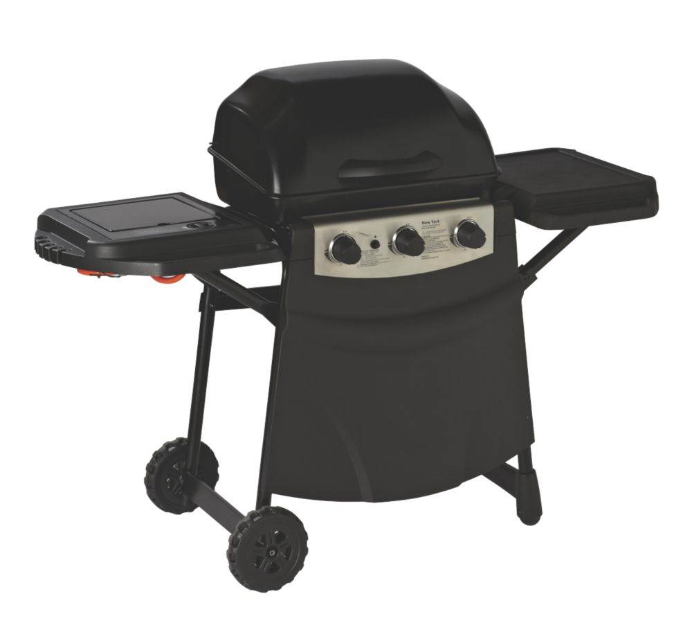 BampQ New York 3 Burner Gas Barbecue 1 Side Burner