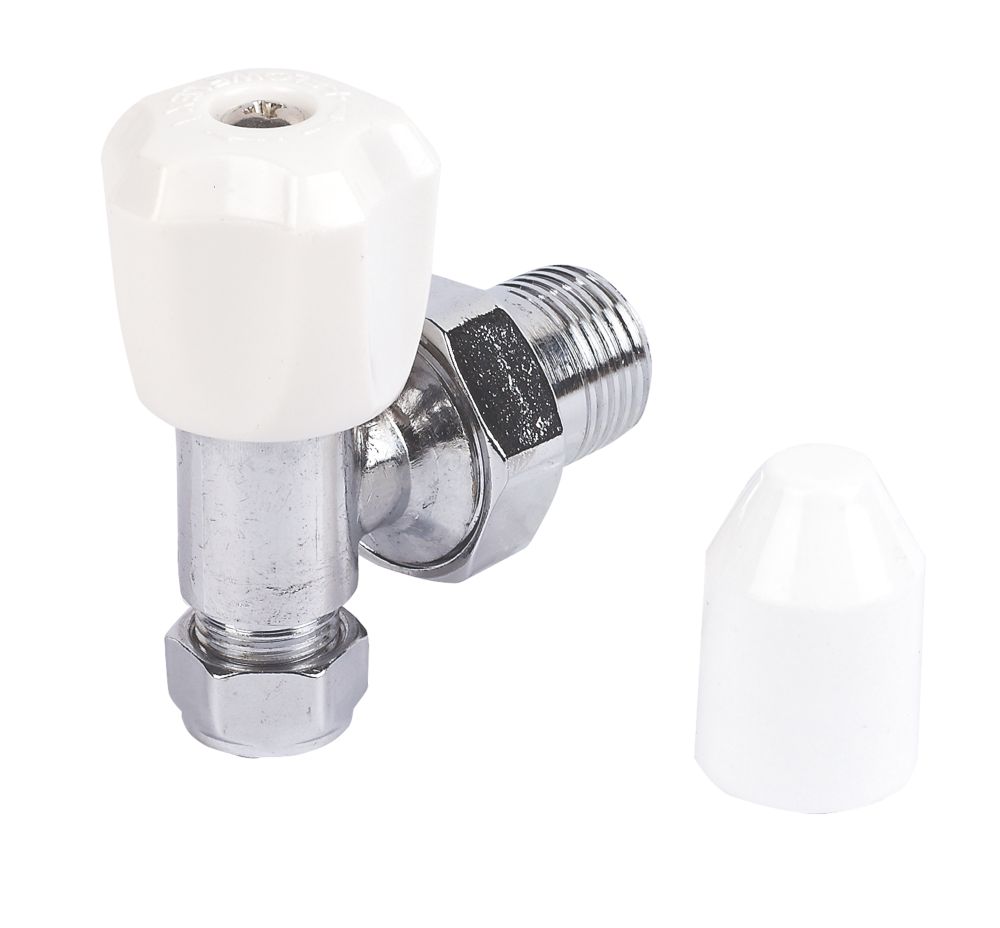 10mm x quot Angled Radiator Valve Chrome