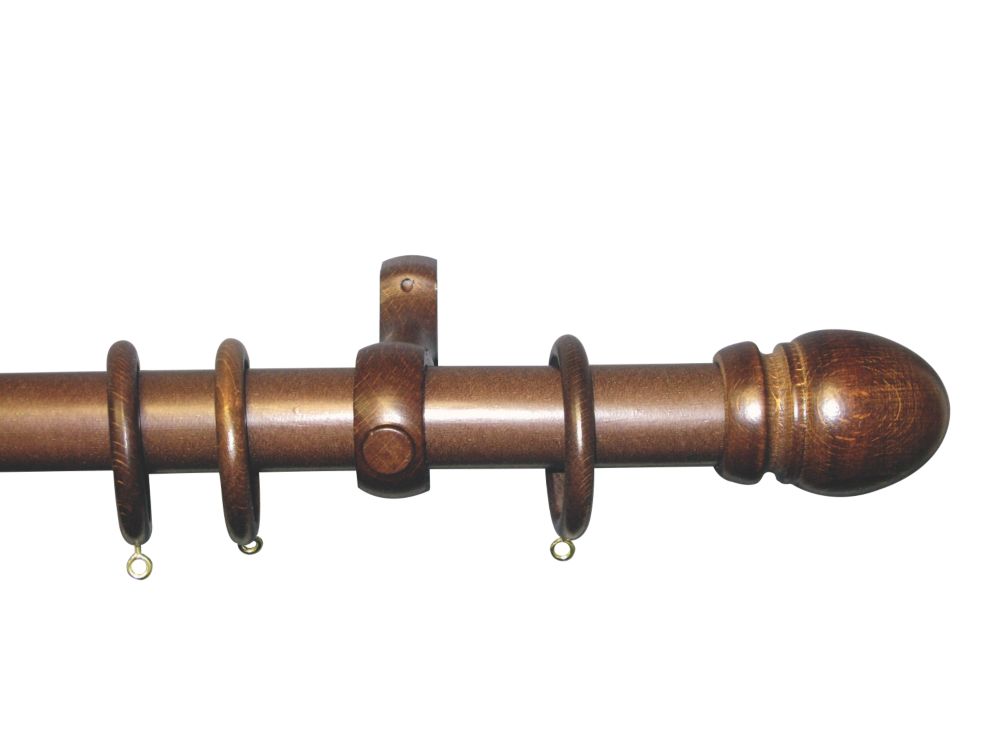 Unbranded 3m x 35mm Curtain Pole Walnut