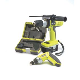 Ryobi One+ CDI18SD4 18V Combi Drill & 4V Li-Ion Screwdriver Kit