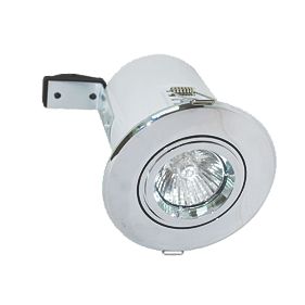 Robus Adjustable Round Low Voltage Fire Rated Downlight Pol. Chrome 12V