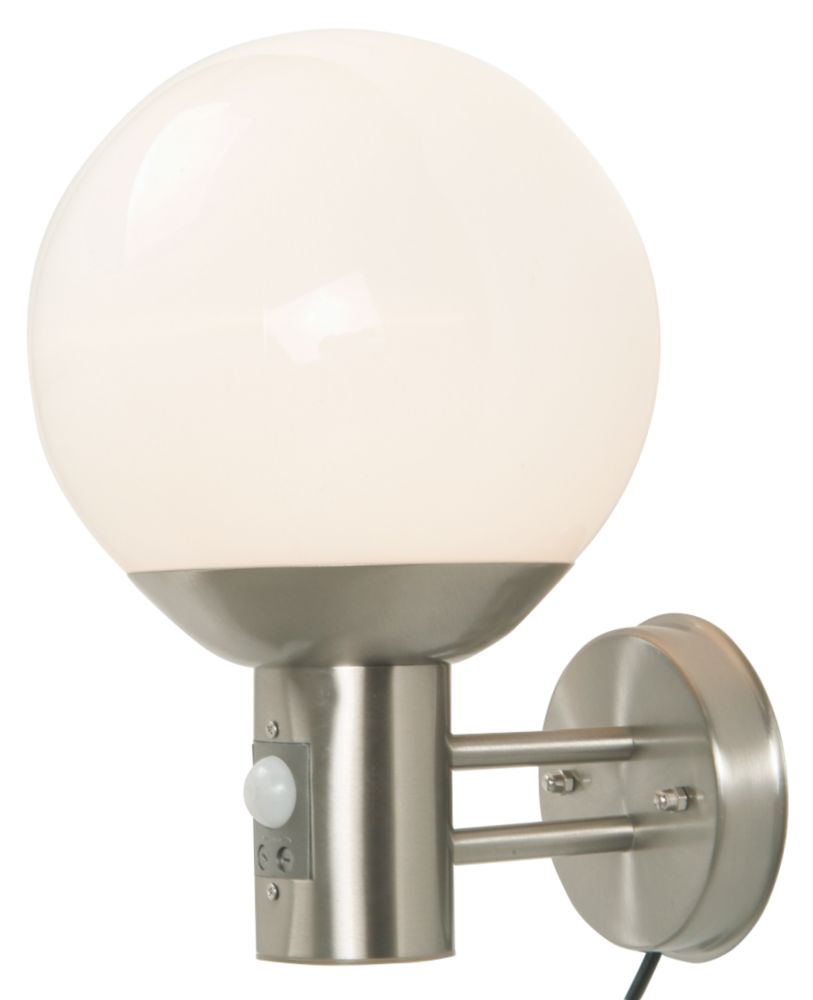 Unbranded Stainless Steel Globe PIR Wall Lantern 13W