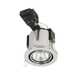 Linolite:Sylvania Adj. Round Pol Chr Mains Volt. Fire Rated Downlight 240V