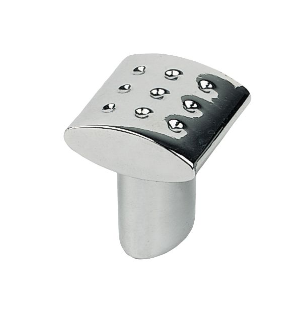 Dimple Knob Square Chrome Pack of 5