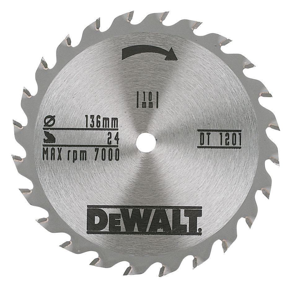 DeWalt 136 x 10mm 24T TCT Circular Saw Blade