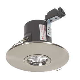 JCC Fireguard Fixed LV Fire Rated Converter Plate Downlight Brsh. Chr 12V