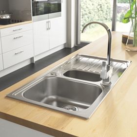 Astracast Alto Kitchen Sink Stainless Steel 1 Bowl & Drainer 980 x 510mm