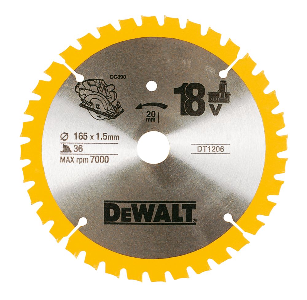 Dewalt 165x20mm 36T TCT Circular Saw Blade