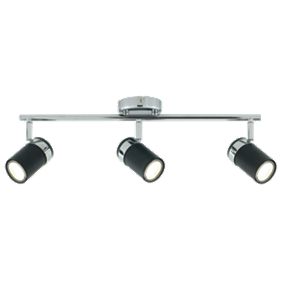 Plexo Black & Chrome 3-Light Bar Spotlight