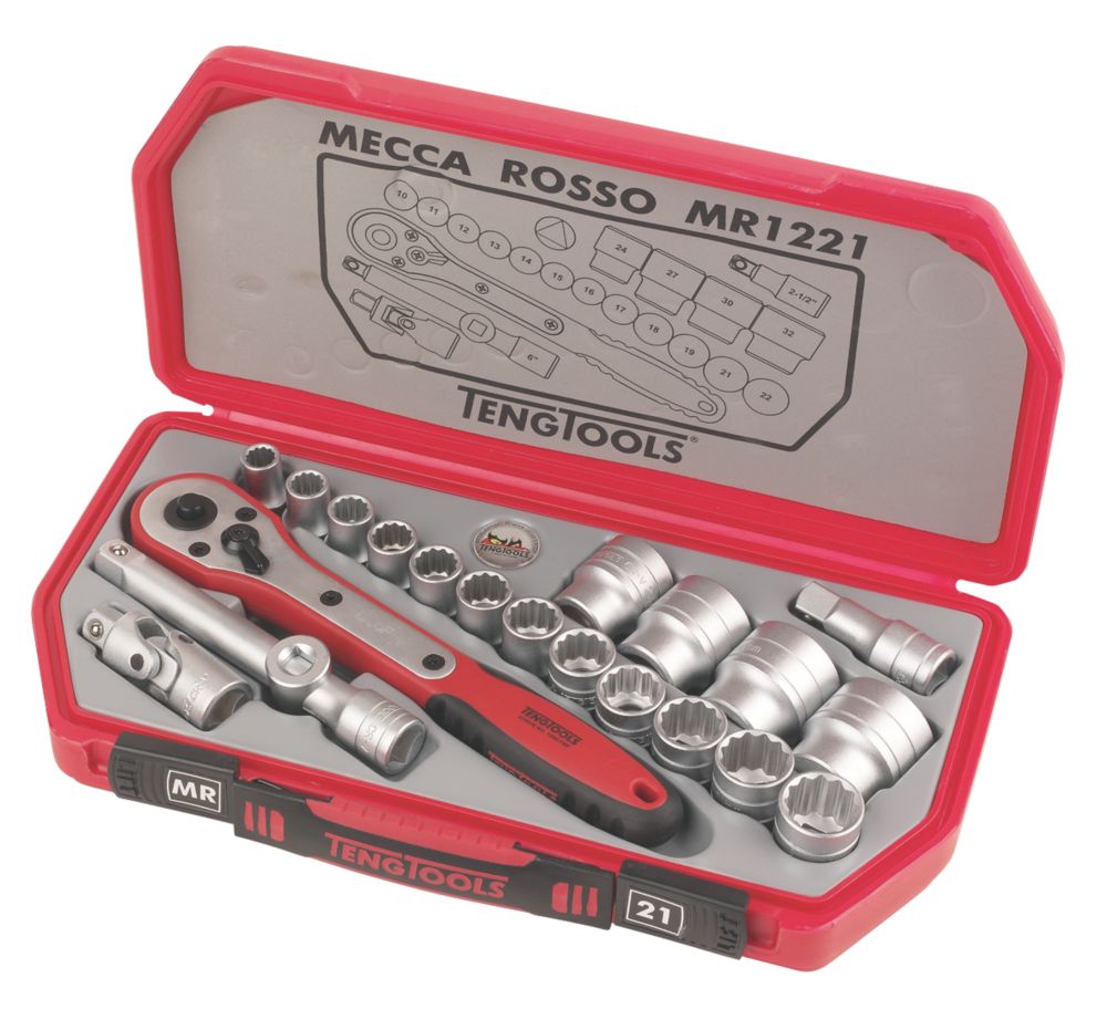Teng Tools Drive Socket Set 12quot 21Pc