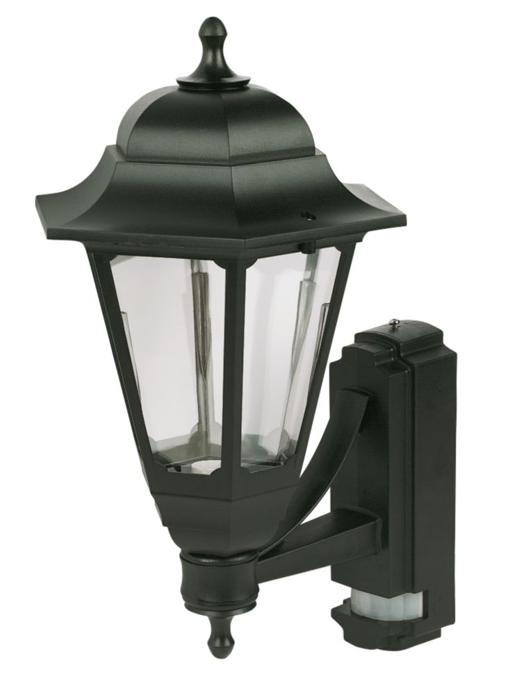 ASD Coach 100W Black Lantern Wall Light PIR