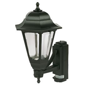 Coach 100W Black Lantern Wall Light PIR