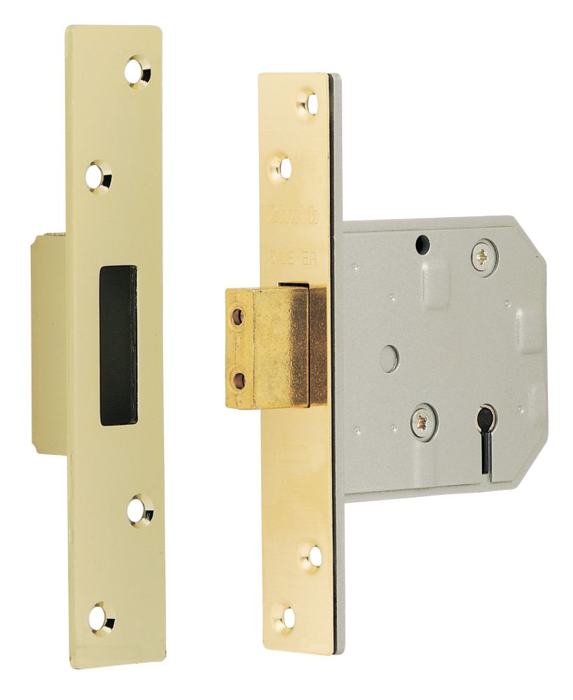 5 Lever BS 3621 Mortice Deadlock Brass 3quot 80mm
