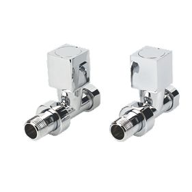 Milano Cube Straight Radiator Valves Pair