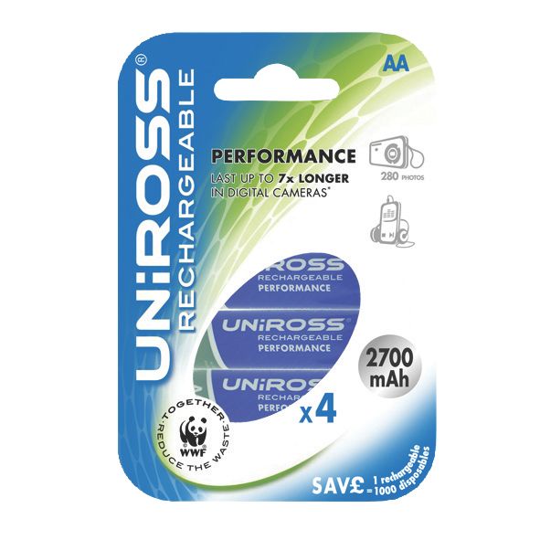 AA MultiUsage Rechargeable Batteries Pack of 4