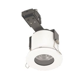 Linolite:Sylvania Fixed Round Mains Voltage Fire Rated Downlight White 240V