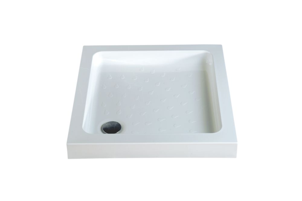 SWIRL Square Shower Tray Cast Stone Acrylic