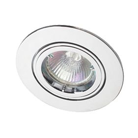 Robus Adjustable Round Mains Voltage Downlight Polished Chrome 240V