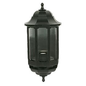 Half 60W Black Lantern Wall Light Photocell