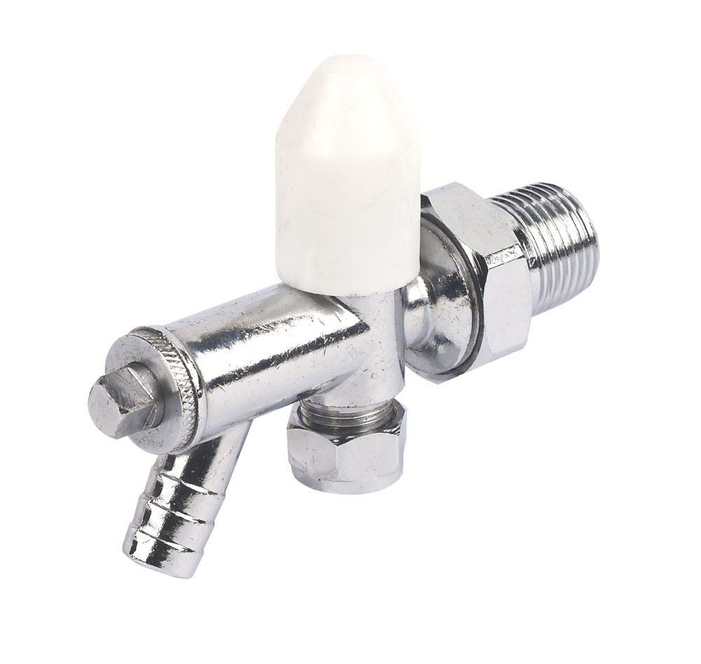 10mm x quot Angled Radiator Valve amp Drain Off