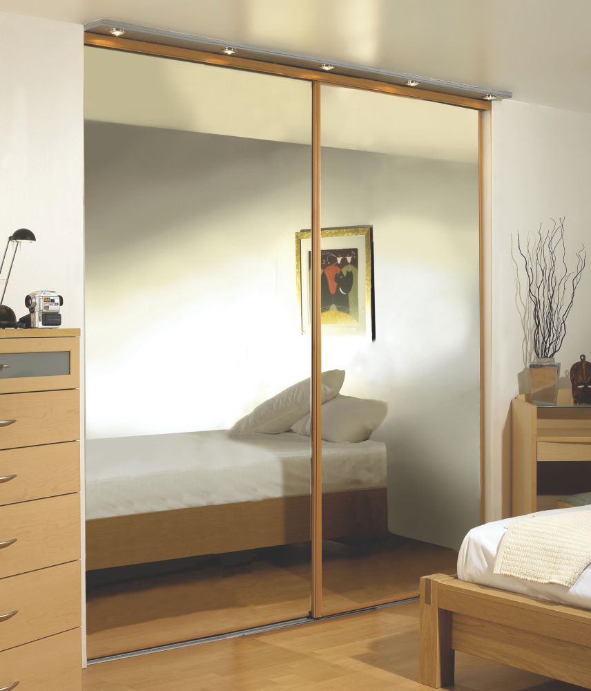 Unbranded Wardrobe set oak frame mirror panel 2331 x 1785mm