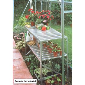 Halls 2-Tier Greenhouse Staging Aluminium 3' 6