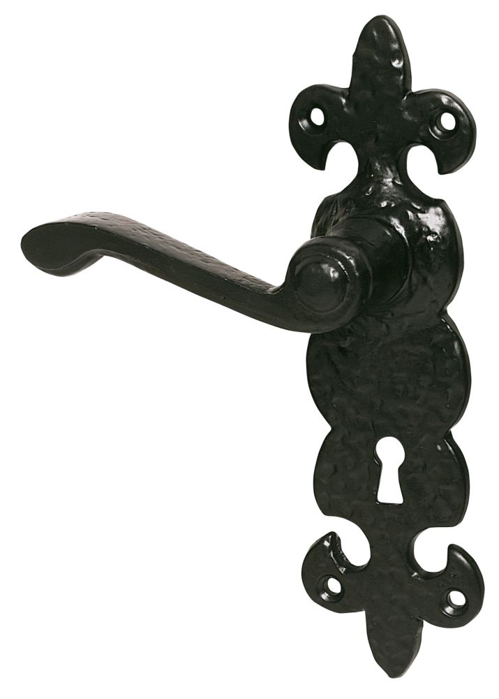 Antique Lever Lock Door Handle Black