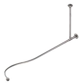 Croydex P Shape Shower Curtain Rail Stainless Steel 1850mm