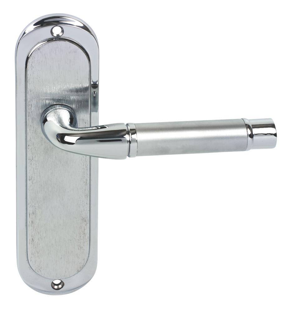 Chateau Lever On Back Plate Latch Chrome Plated Matt Chrome Pair