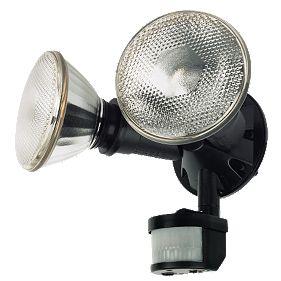 Twinspot Twin Spotlight 120W Black PIR Floodlight