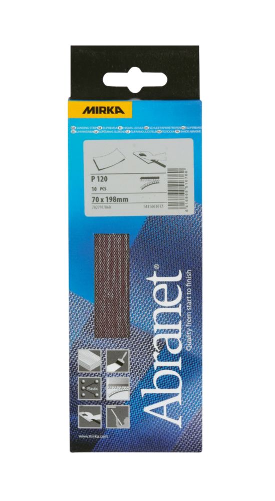 Abranet Sanding Sheets 70 x 198mm 120 Grit Pack of 10