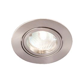 Robus Adjustable Round Mains Voltage Downlight Brushed Chrome 240V