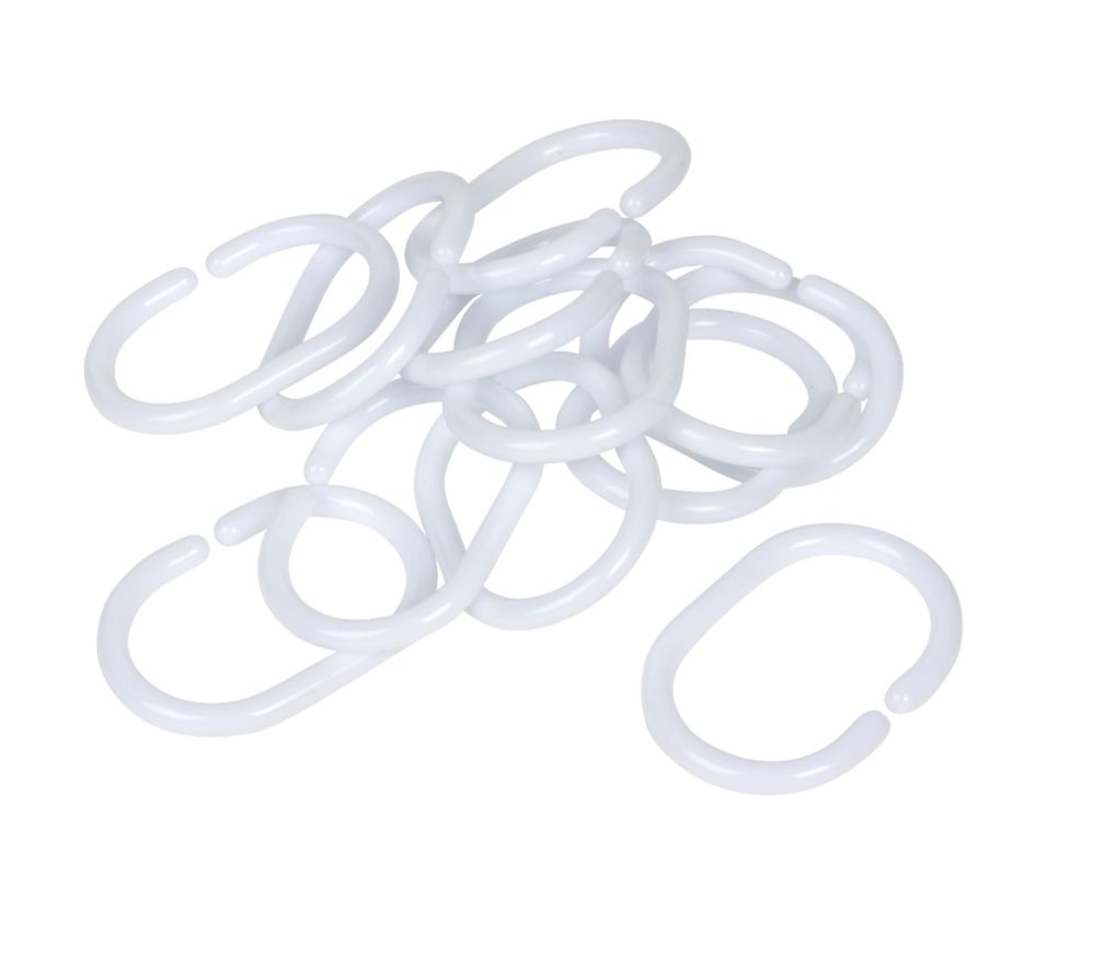 Croydex C Shower Curtain Rings White Pack of 12