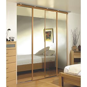 Wardrobe set oak frame mirror panel 2331 x 3543mm