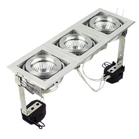 Halolite Triple Halogen Adjustable - Tilt MR16 Silver Recessed Multiples