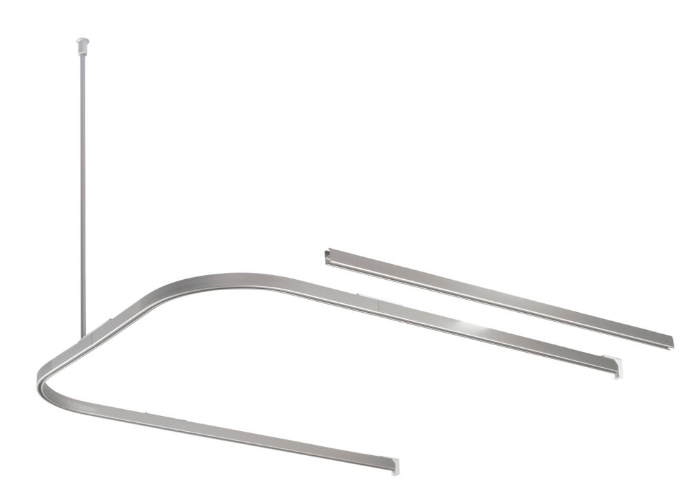 Croydex Multi Track Shower Curtain Rail Set Aluminium