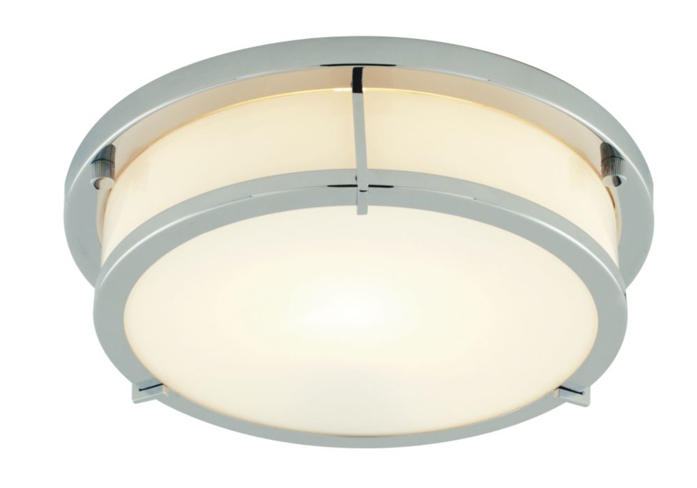 Unbranded Deco Ceiling Light Bright Nickel / Opal Glass