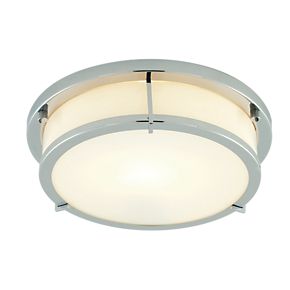 Unbranded Deco Ceiling Light Bright Nickel / Opal Glass
