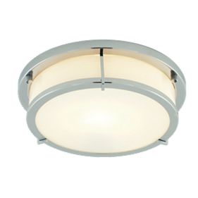 Deco Ceiling Light Bright Nickel / Opal Glass