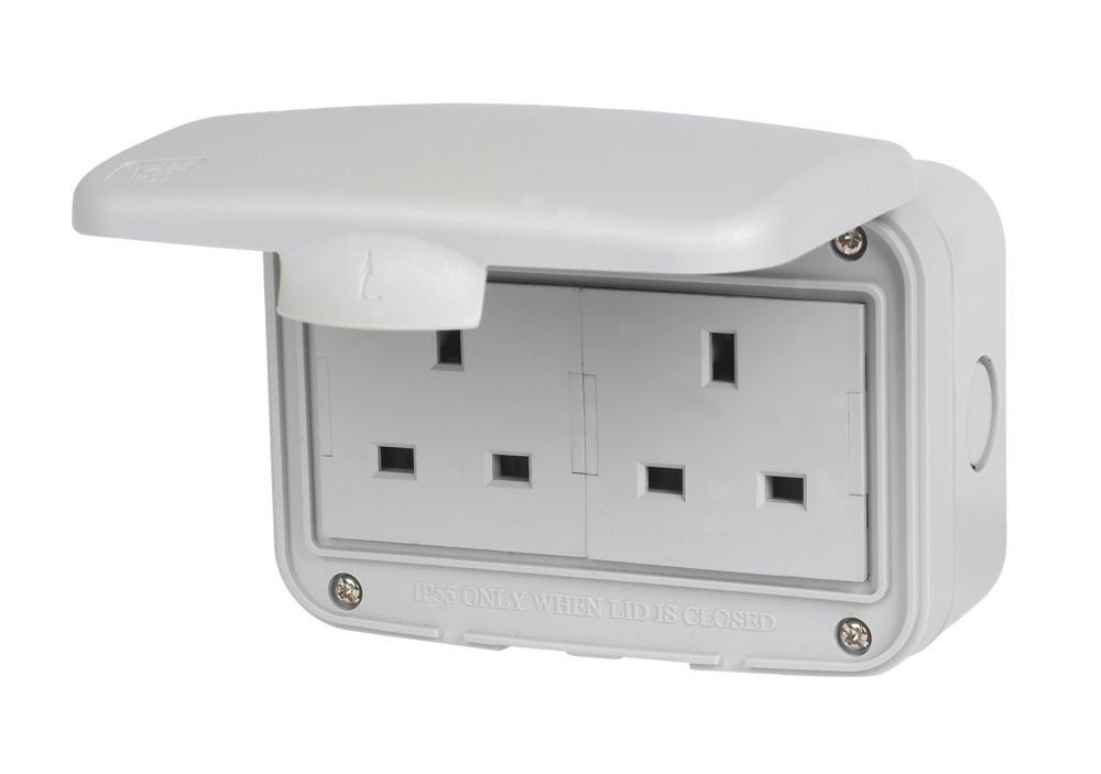 IP55 13A 2 Gang Unswitched Socket