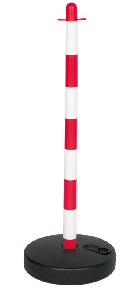 Plastic Post And Base Red and White Pack of 2