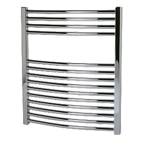 Kudox Curved Chrome Towel Radiator 700 x 600mm 259W 884Btu