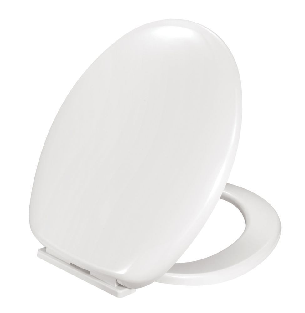 Unbranded Anti-Bacterial Duraplast White Toilet Seat Cover